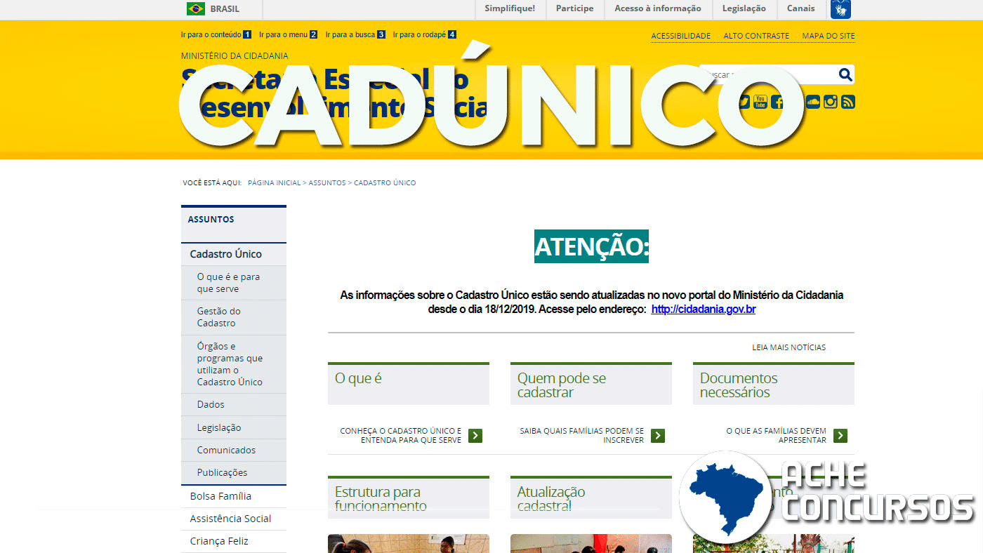 Famílias podem ter o Cadastro Único perdido por falta de atualização